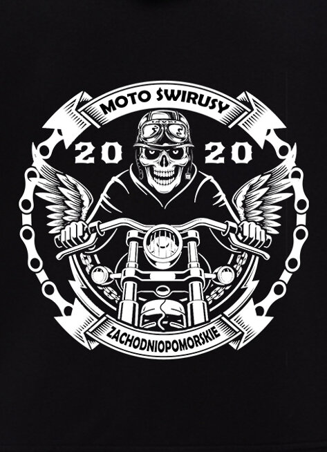 Męska bluza na zamek z kapturem - MOTO ŚWIRUSY