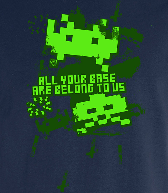 T-shirt z nadrukiem  - All your base are belong to us!