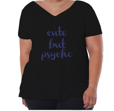 T-shirt z nadrukiem - Cute But Psycho (rozm. 44-52)