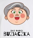 Koszulka damska z nadrukiem - Daj Babci buziaczka 